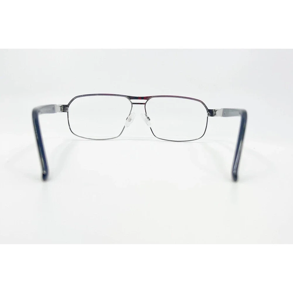 Emperor Eyeglasses Frames Mens Black Silver Aviator EMP-5507 61-13-150
